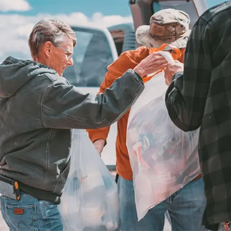 people collecting recyclables